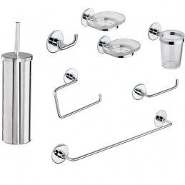 Laimew Set di Porta Asciugamani Bagno Adesivo, 7 Pezzi Accessori in Acciaio  Inossidabile d'argento da 16 Pollici : : Fai da te