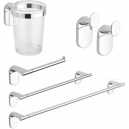 METAFORM KIT COMPLETO ACCESSORI BAGNO SET CROMATO E ABS ZERO 5 PEZZI