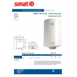 Scaldabagno Elettrico Boiler Ariston 50 Lt 1200W Garanzia 2 Anni